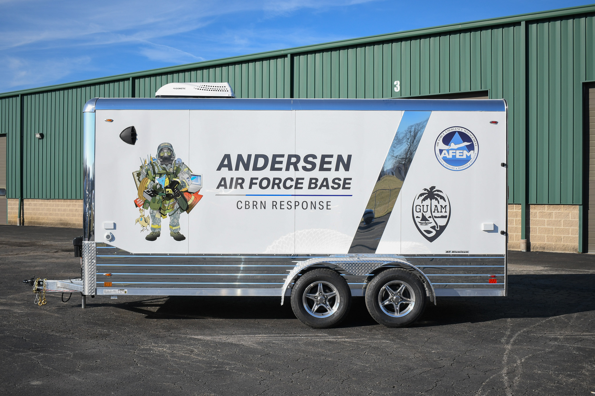 A side view of the unit for the Anderson AFB in Guam.