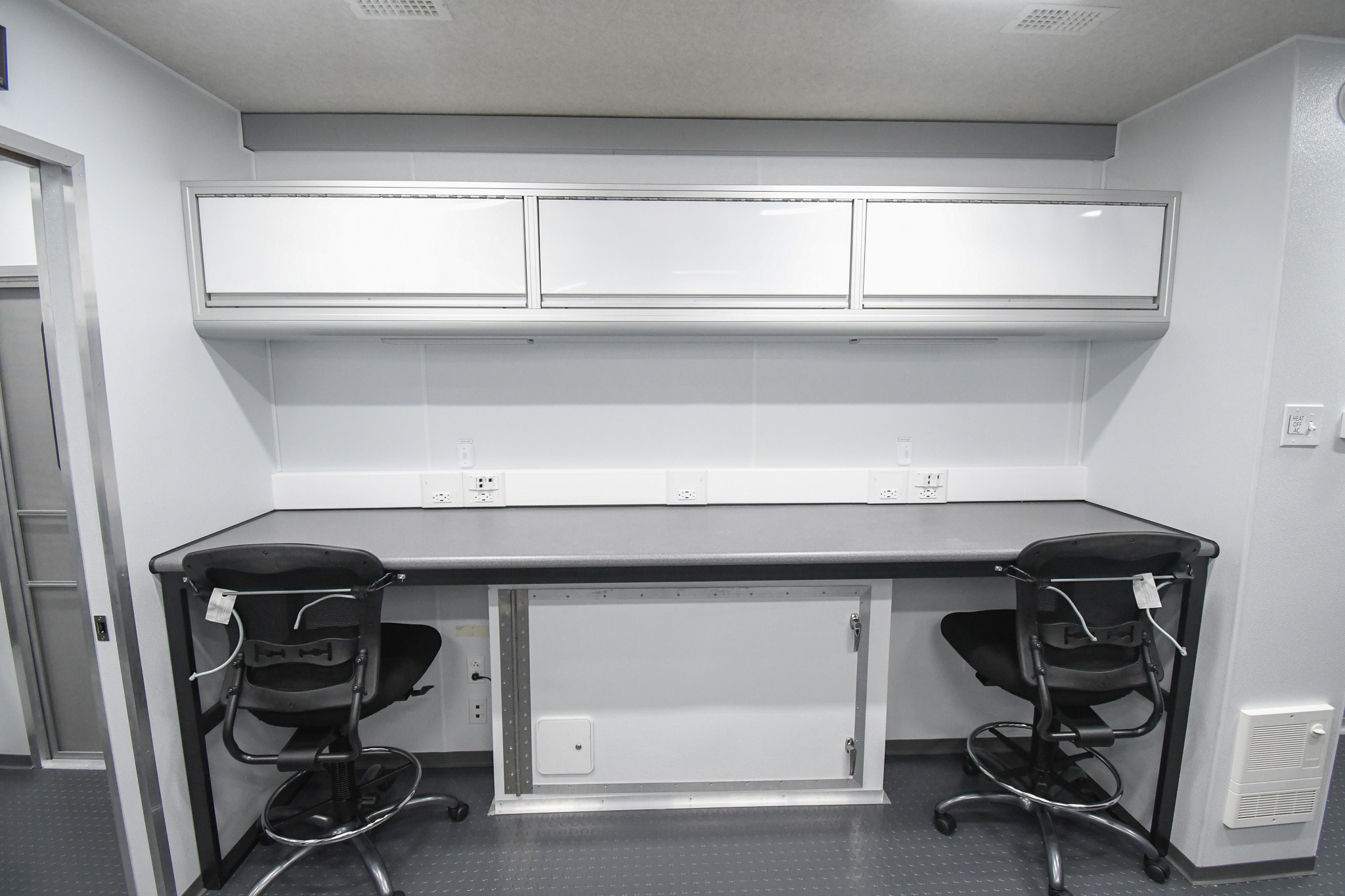 Two of five workstations inside the unit for Kinston, NC.