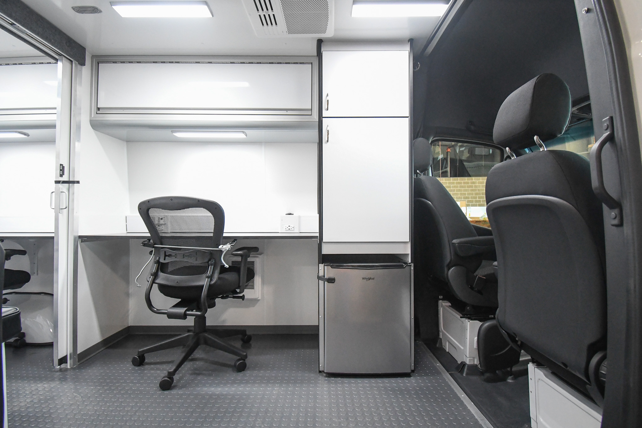 A view of the workstation and cockpit inside the unit for Chicago, IL.