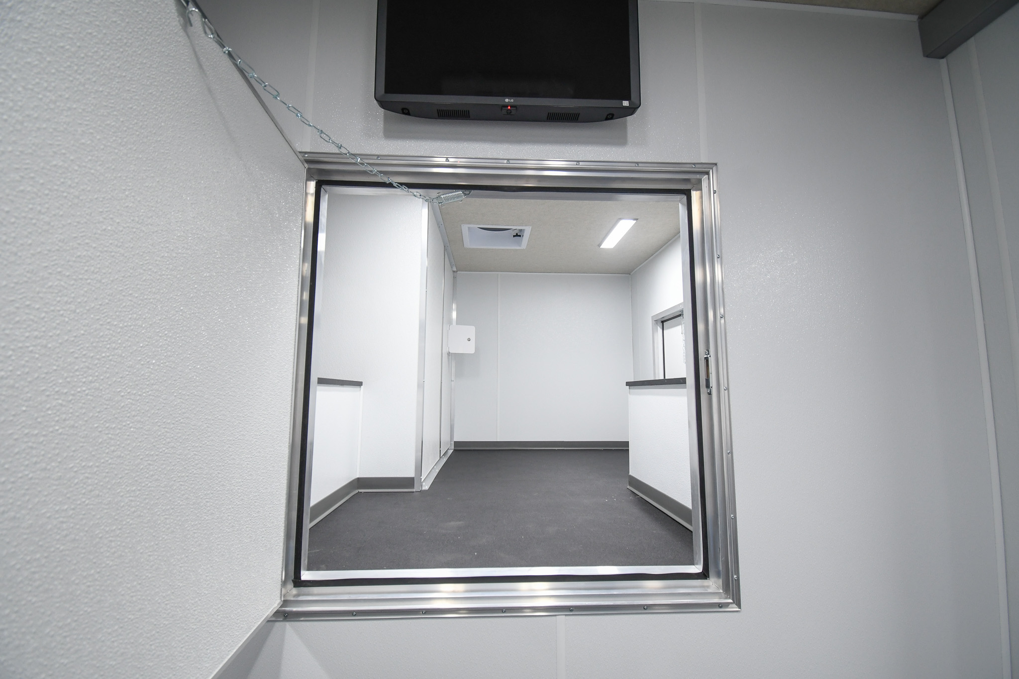 A view of the 5th wheel storage compartment inside the unit for Bartlett, TN.