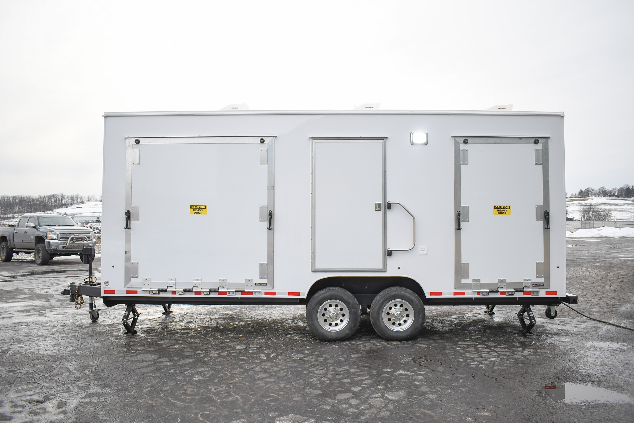 A side view of the unit for Fayetteville, AR.