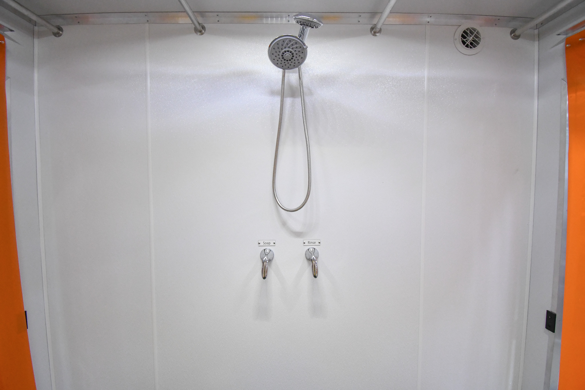 One of the shower heads inside the unit for Fayetteville, AR.